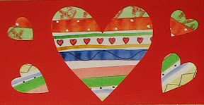 Поздравительные открытки - полосатые сердечки