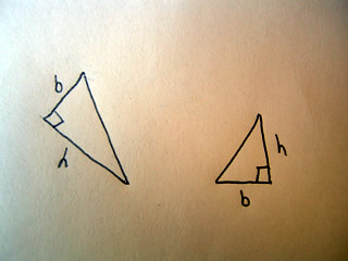 Sketch of two right triangles