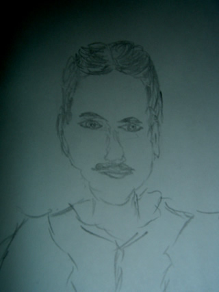 Sketch of Nikola Tesla