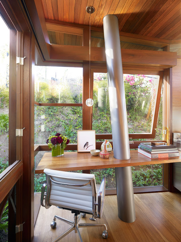 wooden treehouse design minimalist home office