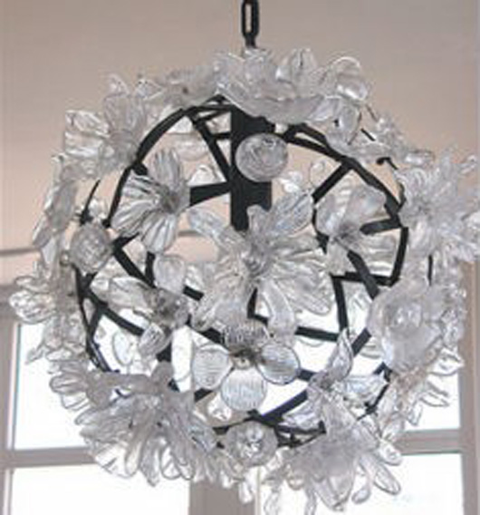 Glass Floral Chandelier Design Interior Lighting