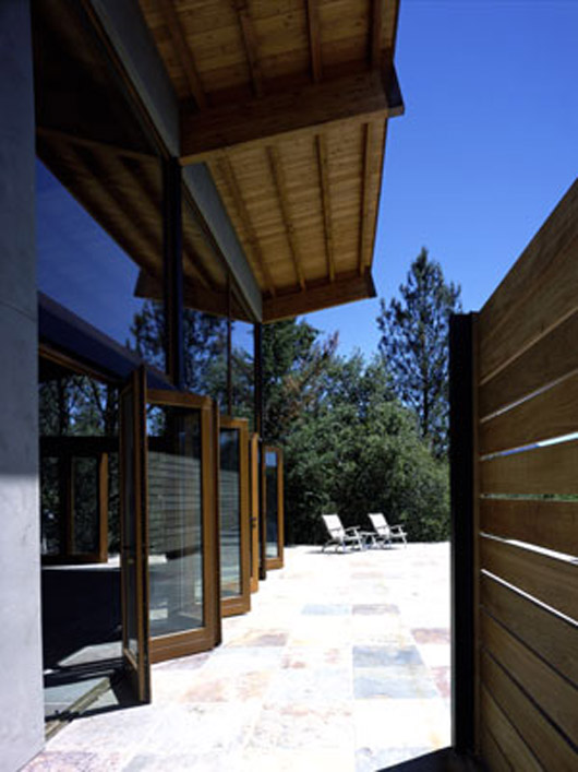 Modern Pool House Courtyard Design Ideas - Terrace exterior glass home design