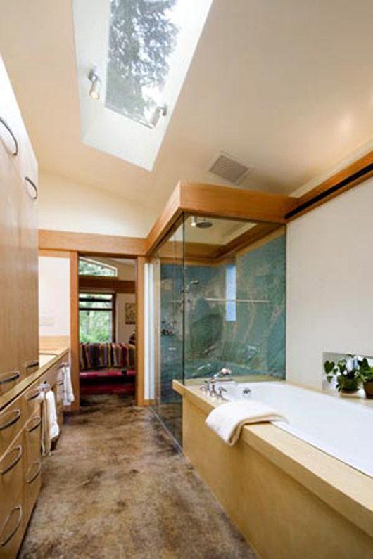 Curved Roof Design Modern Home With Garden Decorating - Bathroom modern home interior decorating bathroom ideas