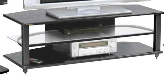 Modern Video And TV Stand Design Furniture With Glass Shelves tv stand design with glass shelves