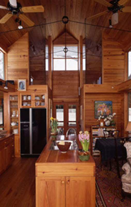 kitchen room design interior with wooden materials