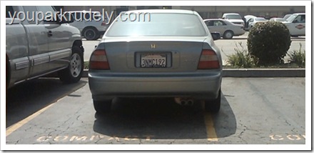 Brown Honda Accord parked rudely - youparkrudely.com