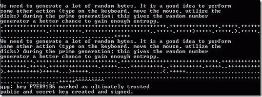 GPG status while computing the keys GPG status while computing the keys