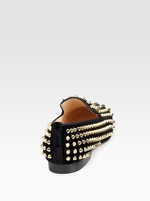 CHRISTIAN LOUBOUTIN - Rollerball Spiked Velvet Flats - 805