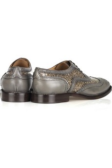 MARC JACOBS - Glitter-embellished leather brogues - 495