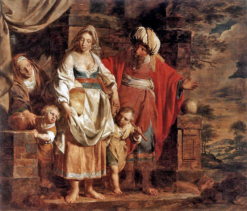 Hagar en Ishmael verdreven door Abraham