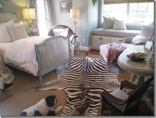 Room with zebra