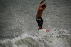 Me, managing to get over the top of a breaker.