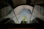 Quite a cool overhead for an escalator, looks a bit like Space Mountain