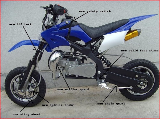 49cc Mini Kids Dirt Bike 2 Stroke Blue