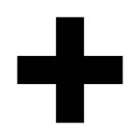 Greek cross -

Also known as the crux immissa quadrata. Has all arms of equal length.