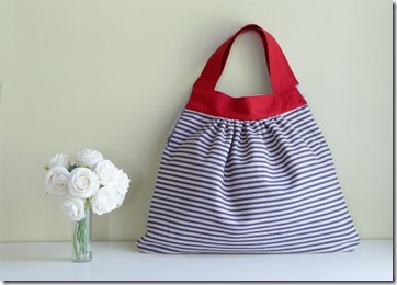 walking wardrobe striped bag and flowers