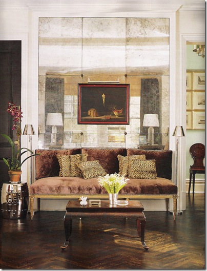 todd alexander romano settee andtique mirror
