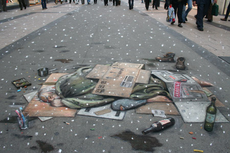 44 Amazing Julian Beever’s 3D Pavement Drawings