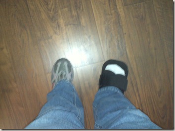 on 2 feet