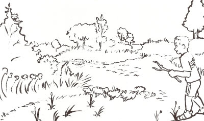 My son at the country pond - by Joe Chiappetta
