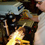 Safety glasses and gloves as I drill