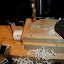 Tone holes (two) are 1/4. This is the first hole. I move the nail to the left to align the second hole.