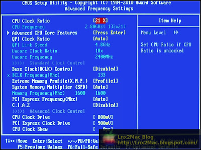 BIOS Advanced Frequency Settings