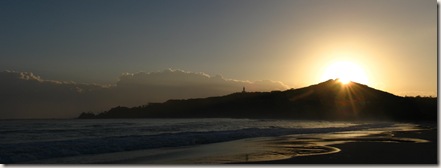 Later in the day, the sun will burn down on the beach, burning many and making the day scorching hot.  For now, it offers a stunning start to the day (click to enlarge)