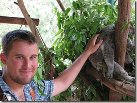 Me petting a koala.  No, it's not dead, just sleepy as usual.  He's probably a little worn out from all the attention too (click to enlarge)
