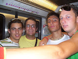 Igor, io, Alfredo e Gino sulla metropolitana a Barcellona (Spagna 2007)