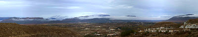 Autumn early morning panoramic view from our home