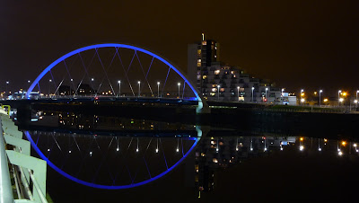Night-time fiew over the river from a recent trip to Glasgow