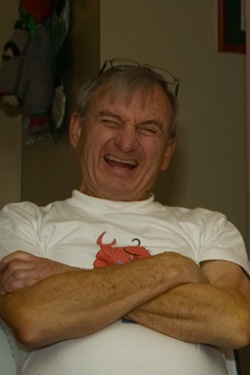 christmas - morning dad's crazy face cropped