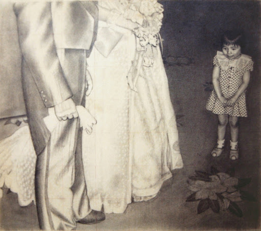 元画像ー結婚式の女の子(素描)
