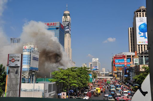 Пожар в районе Пратунама. Бангкок