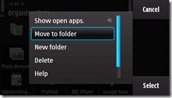 Menu Organise