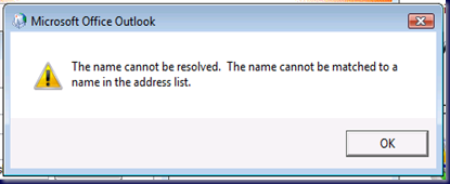09-03-17 Outlook - Name Cannot Be Resolved