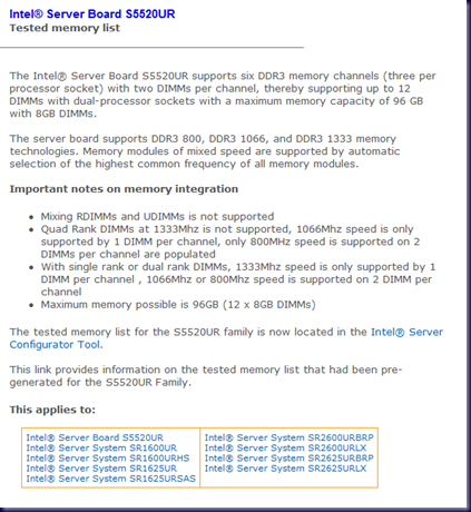 09-03-31 Intel S5520UR Tested Memory List