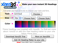 3-D text making screenshot