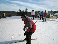 Rachel practices her tuck ...