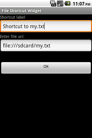 File Shortcut Widget