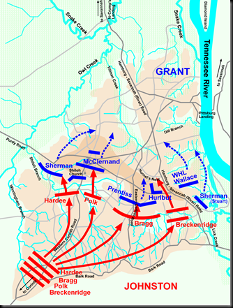 Morning attack at Shiloh-April 6, 1862