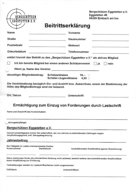 Mitgliedschaft - Bergschützen Eggstetten e.V.