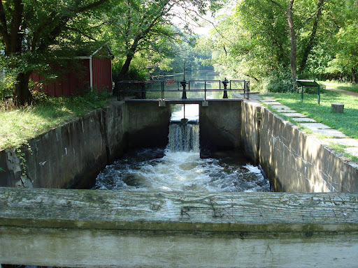 Dam and Outfall that replaced Griggstown Lock - Upstream