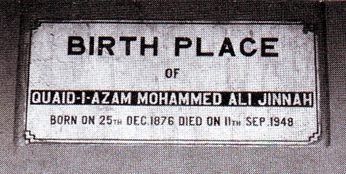 The plaque on Wazir Mansion - Karachi