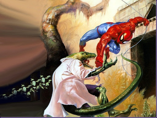 JLM-Julie Bell-Spiderman-vs-Lizard