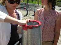 Adding tape to the bottom of the metal bucket to prevent snagging or tearing of the bag.
MVG