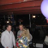 Marcia schmoozing with pholks.