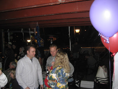 Marcia schmoozing with pholks.