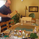 Mike inspecting the wood.